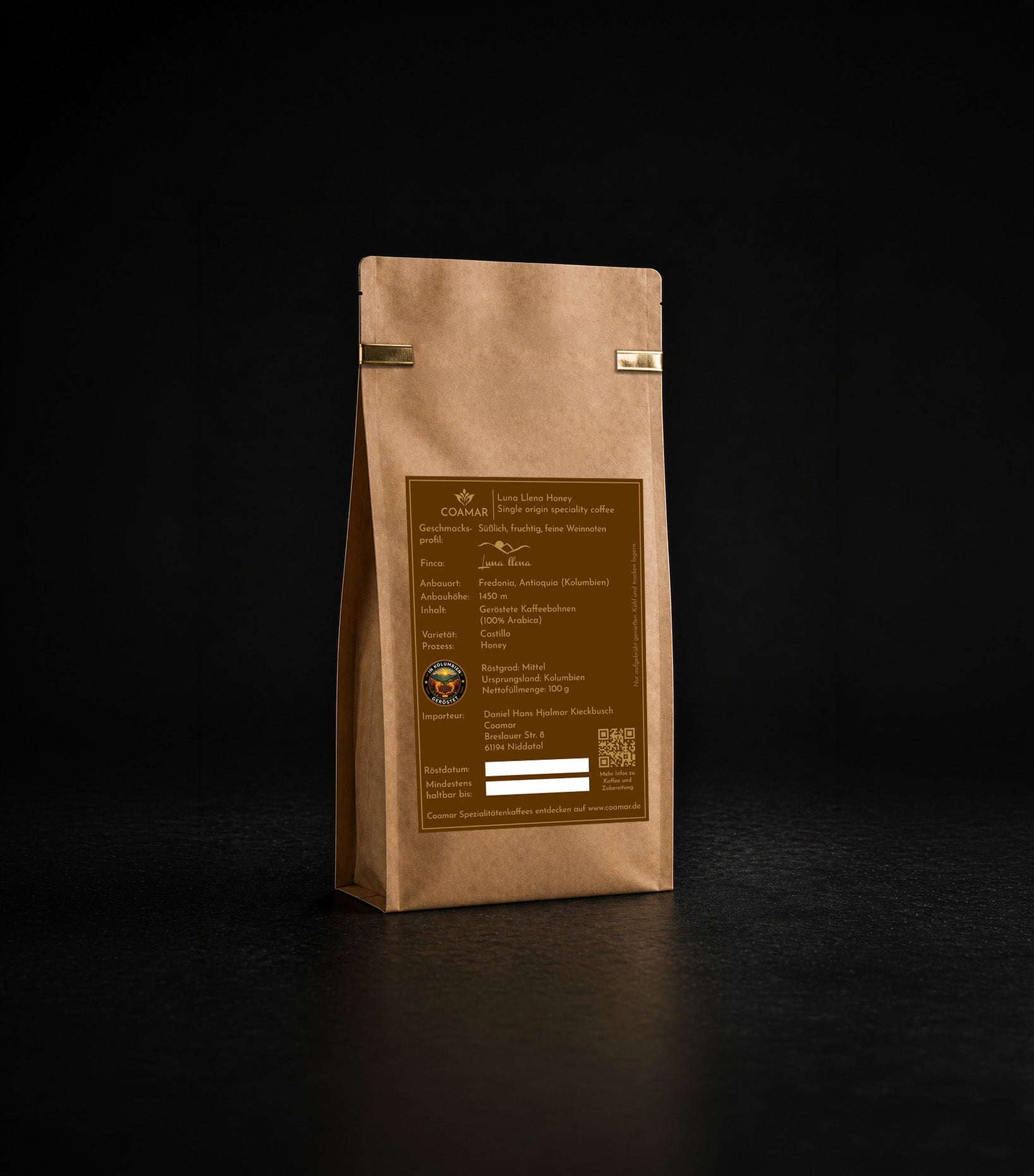 Coamar Luna Llena Honey 100g kolumbianischer Röstkaffee